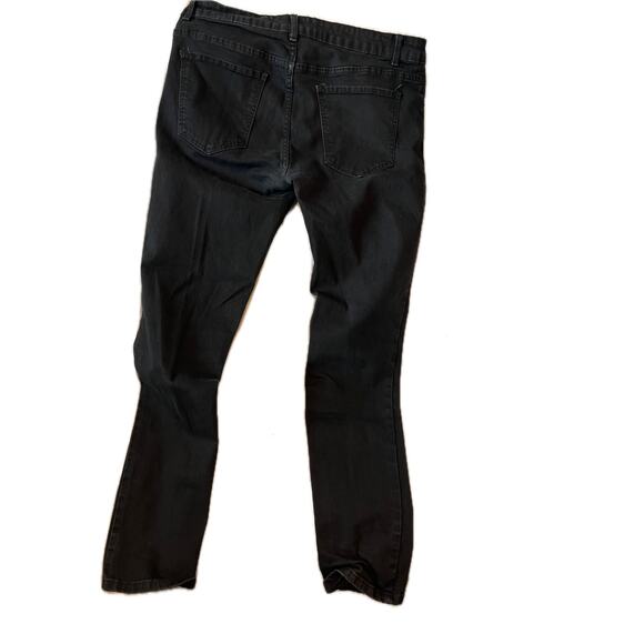 Black Straight Fit Stretch Denim Black Jeans 36x30 - Picture 2 of 3